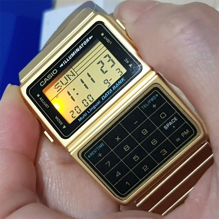 Reloj Casio Hombre Dorado Calculadora DBC-611GE-1EF — Joyeriacanovas